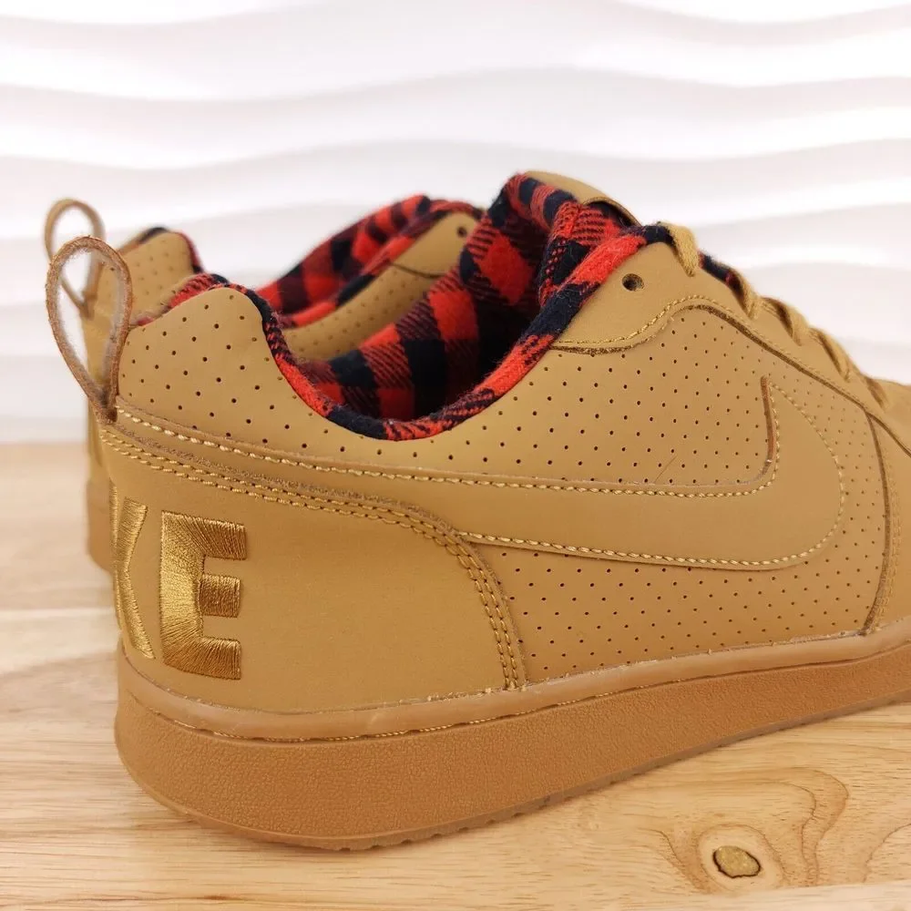Nike Court Borough Sneakers Mens Size 12 Wheat Low Premium Red Black Plaid Shoes